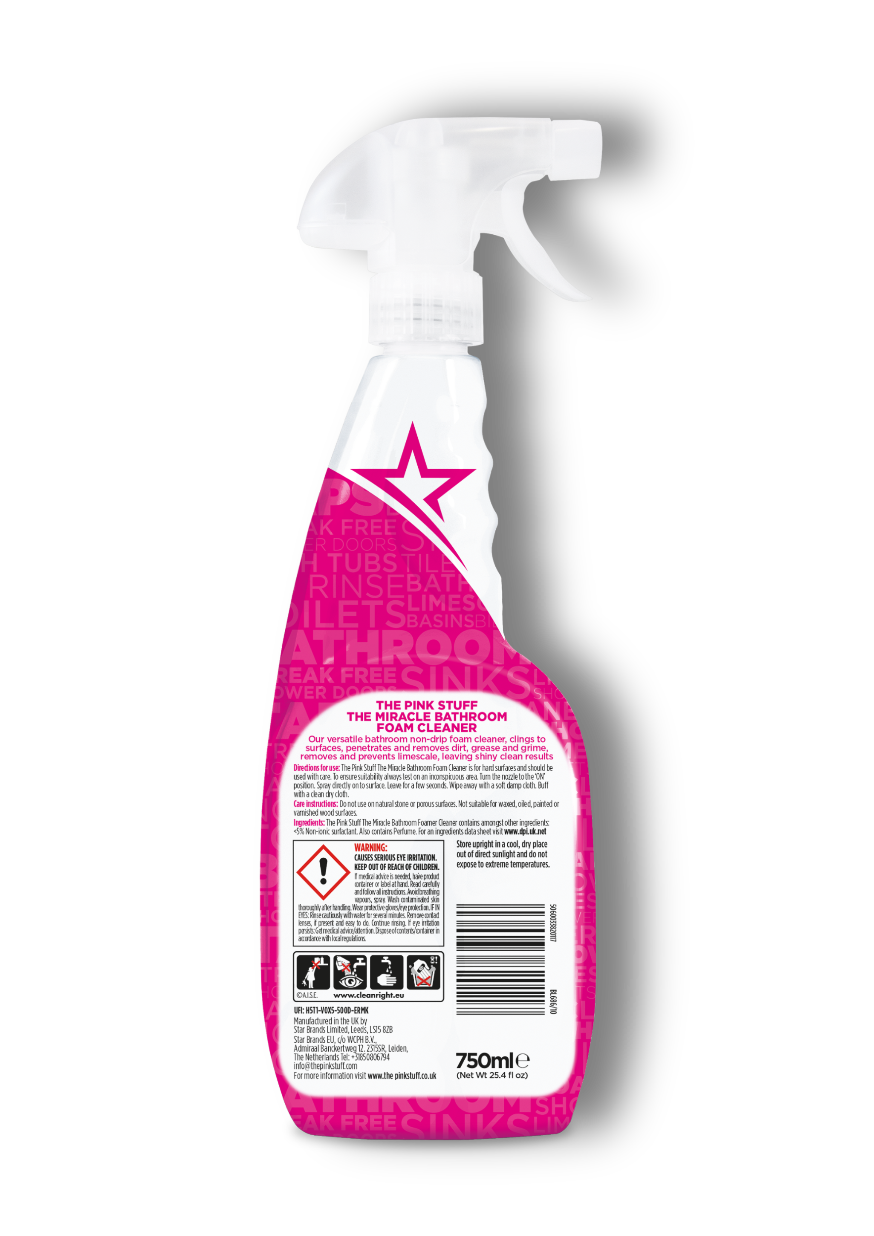 THE PINK STUFF Purškiamos vonios putos 750 ml.