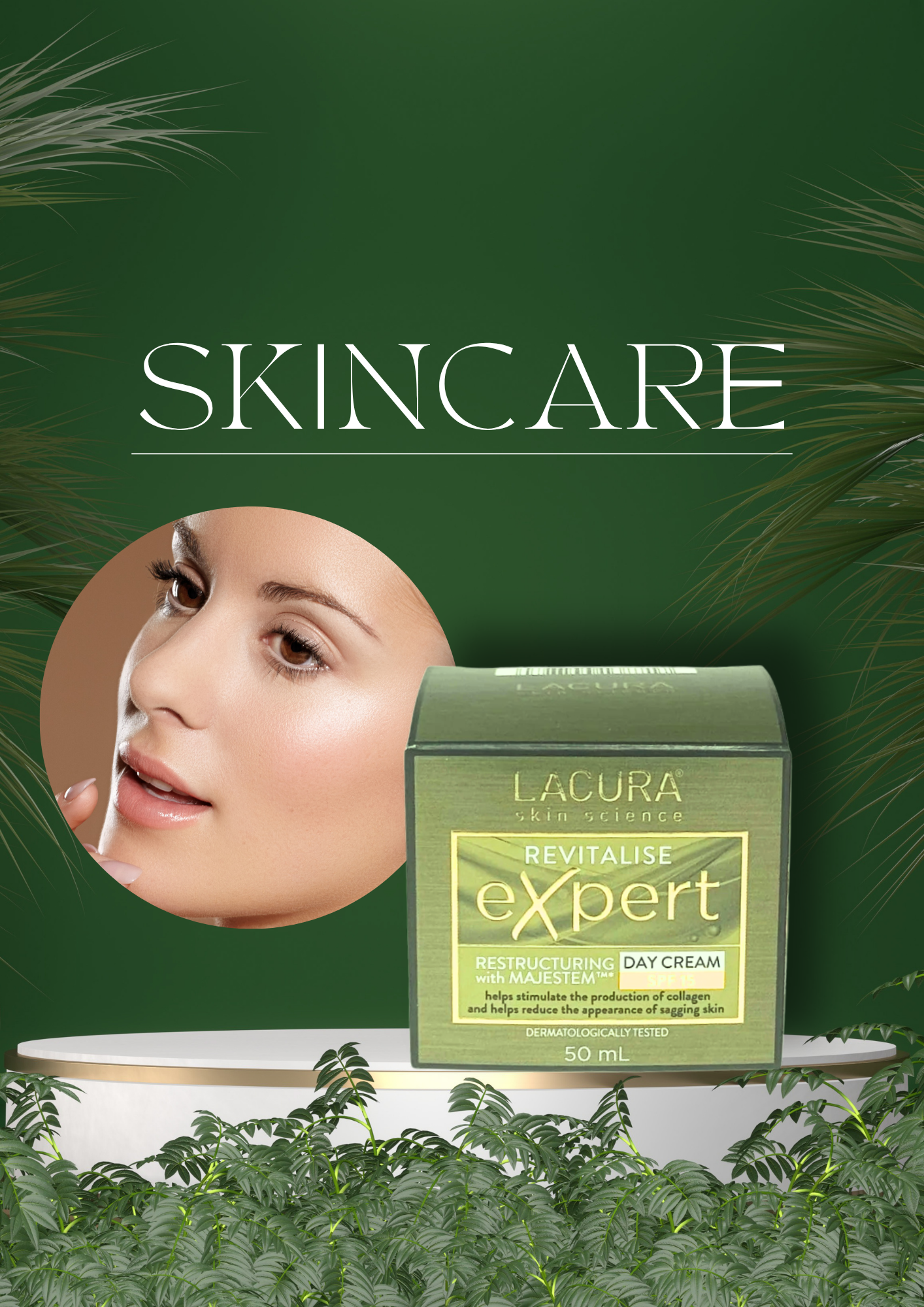 Lacura Expert dieninis kremas - regeneruojantis veido odą, 50 ml