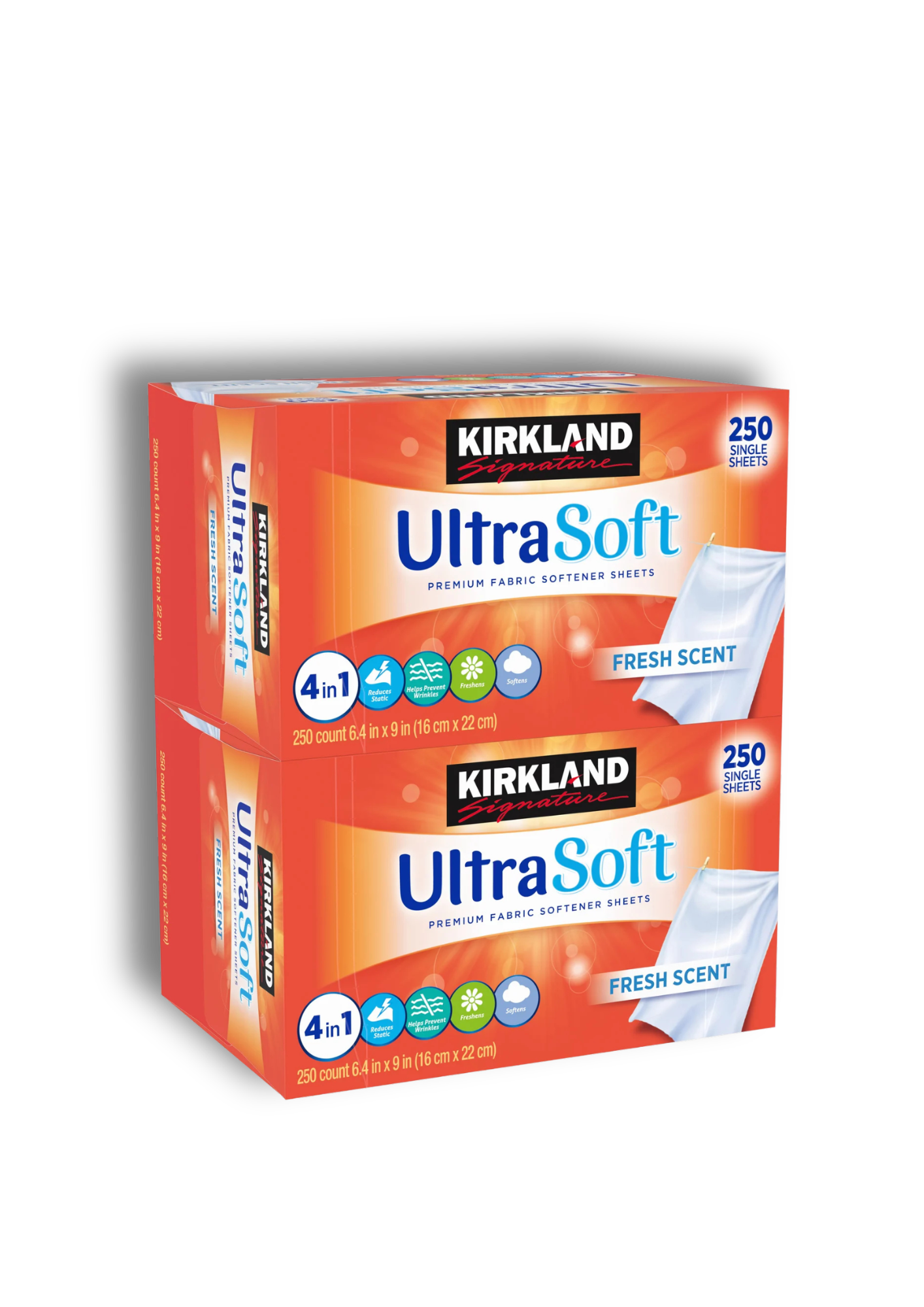 KIRKLAND Signature ultra soft audinių minkštinimo lakštai, 2x250 vnt.